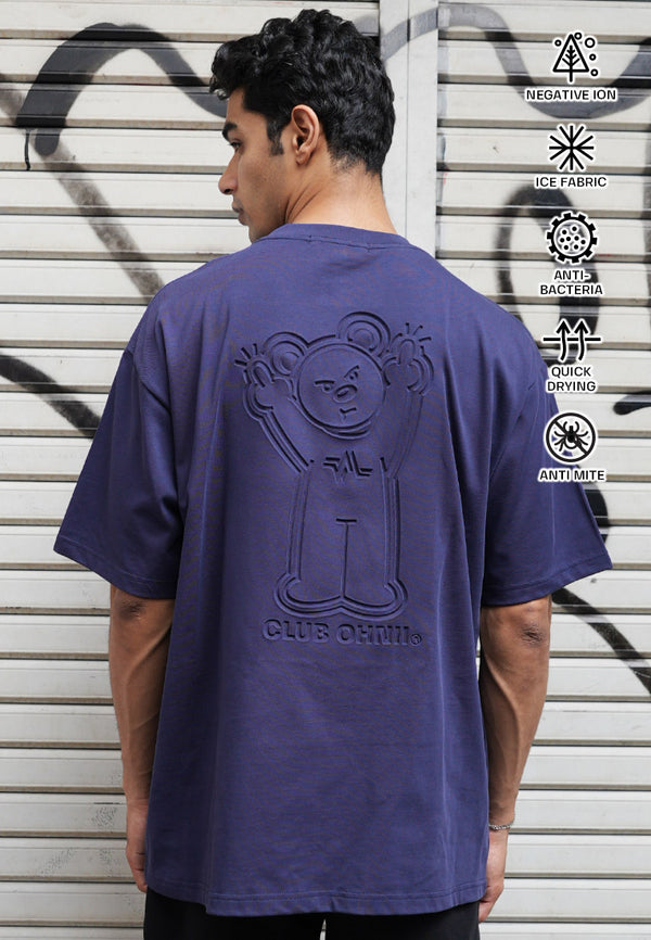 OVERSIZED 3D MF HAUGHTY BEAR (BLUE) COTTON JERSEY TSHIRT