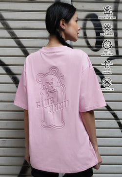 OVERSIZED 3D MF HAUGHTY BEAR (PINK) COTTON JERSEY TSHIRT