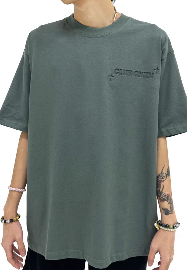 OVERSIZED 3D STANDING BEAR CLUB OHNII (OLIVE) COTTON JERSEY TSHIRT