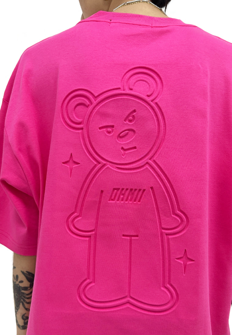 OVERSIZED 3D STANDING BEAR CLUB OHNII (HOT PINK) COTTON JERSEY TSHIRT