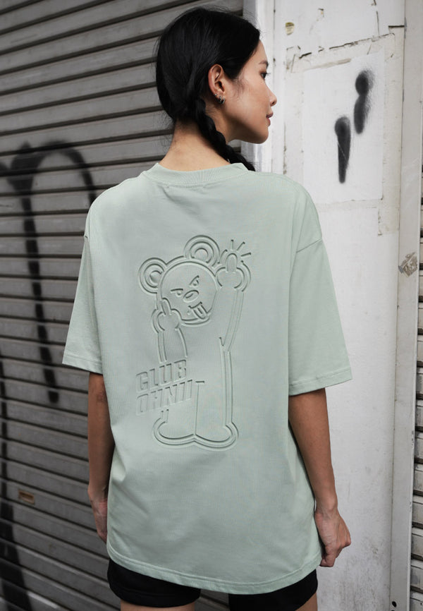 OVERSIZED 3D MF HAUGHTY BEAR (GREEN) COTTON JERSEY TSHIRT