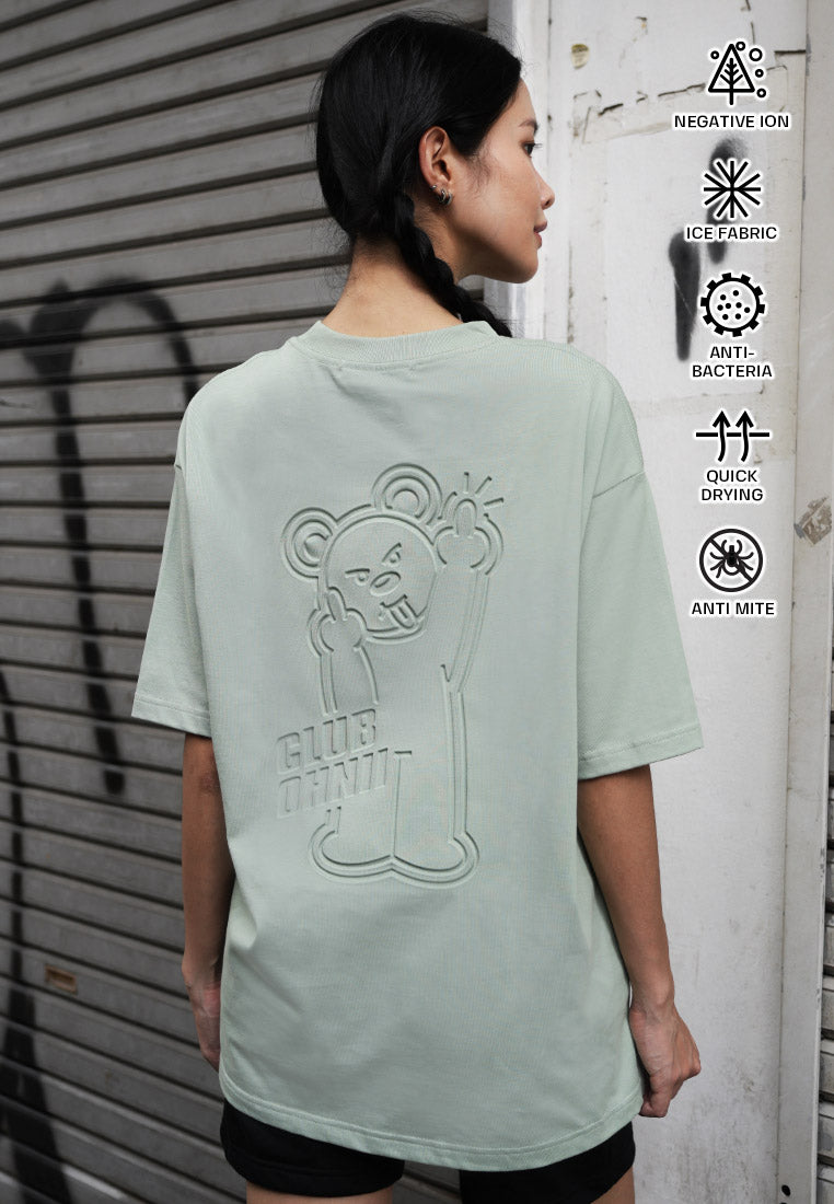 OVERSIZED 3D MF HAUGHTY BEAR (GREEN) COTTON JERSEY TSHIRT