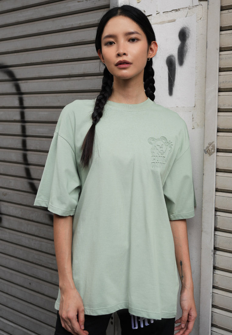 OVERSIZED 3D MF HAUGHTY BEAR (GREEN) COTTON JERSEY TSHIRT