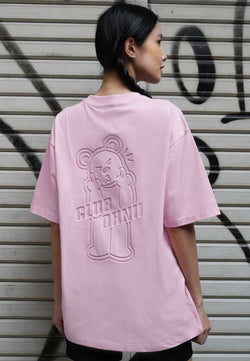 OVERSIZED 3D MF HAUGHTY BEAR (PINK) COTTON JERSEY TSHIRT