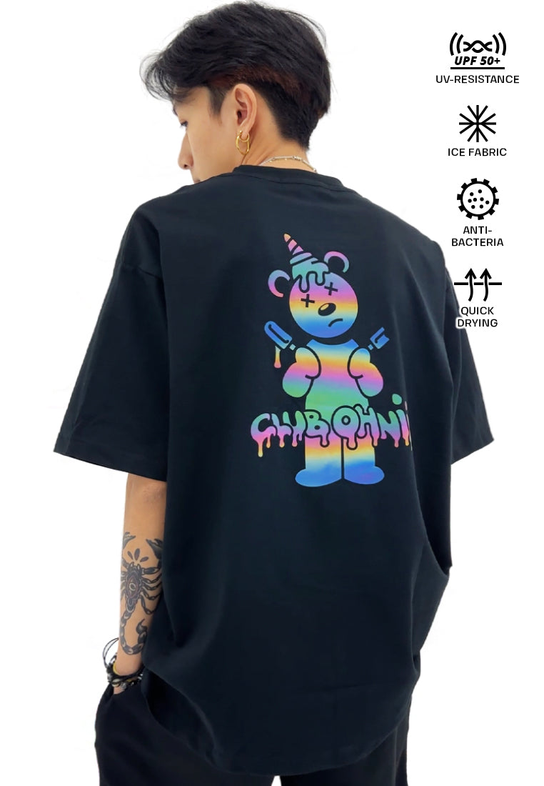 OVERSIZED ICE CREAM RAINBOW VER 1 BEAR COTTON JERSEY TSHIRT