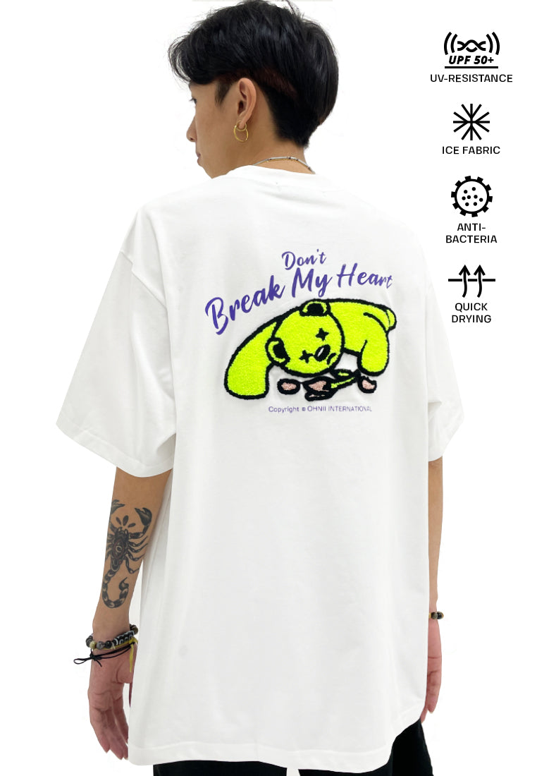 OVERSIZED DON'T BREAK MY HEART BEAR COTTON JERSEY TSHIRT