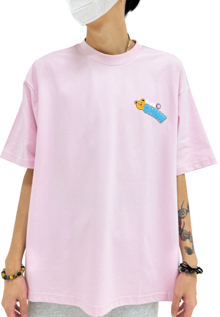 OVERSIZED BUBBLE BEAR (PINK) COTTON JERSEY TSHIRT