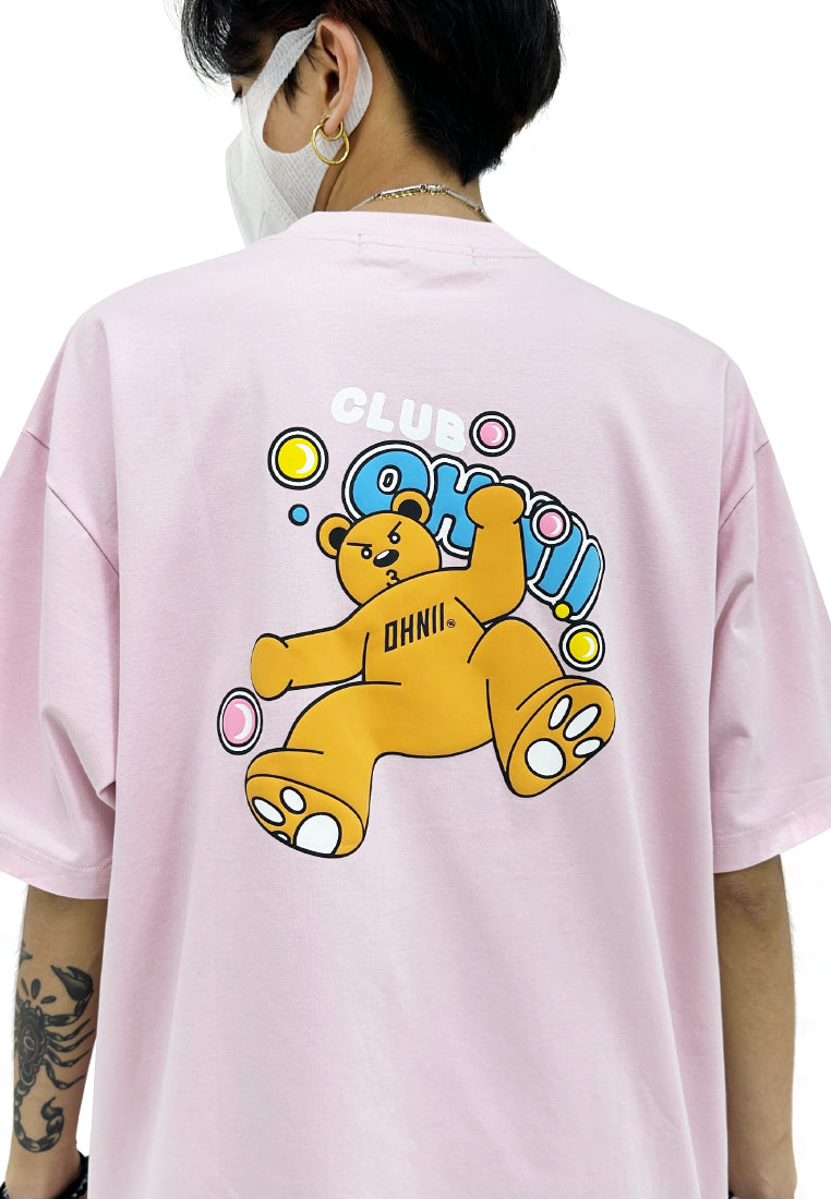 OVERSIZED BUBBLE BEAR (PINK) COTTON JERSEY TSHIRT