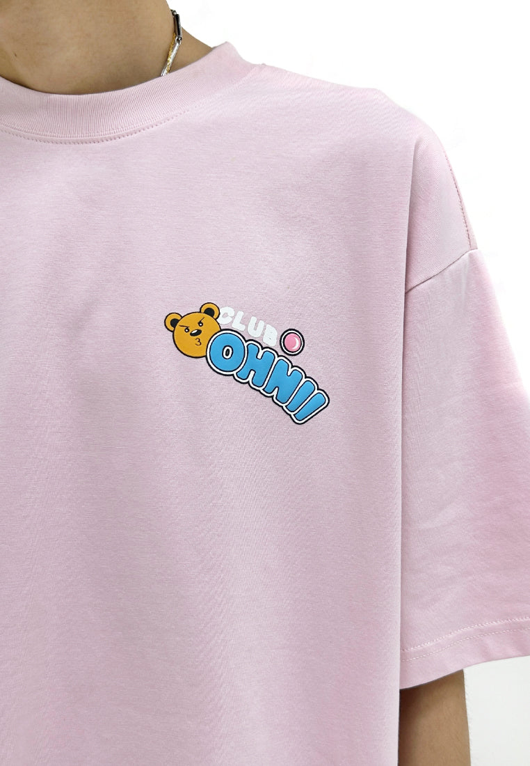 OVERSIZED BUBBLE BEAR (PINK) COTTON JERSEY TSHIRT