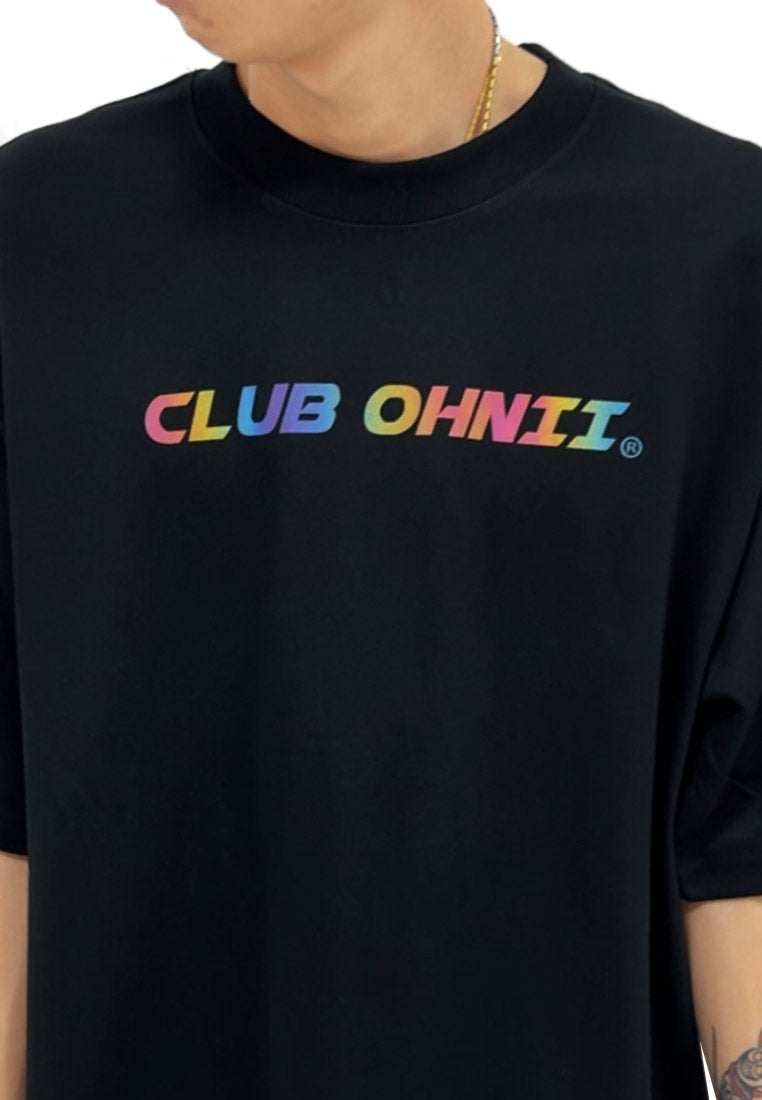 OVERSIZED RAINBOW CHAMPION PLAYER BEAR (BLACK) COTTON JERSEY TSHIRT