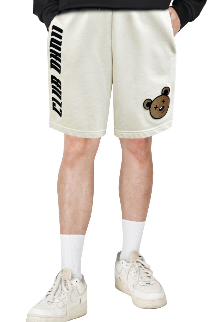 EMBROIDERED GRADIENT TUFTING BEAR HEAD PANTS (CREAM)