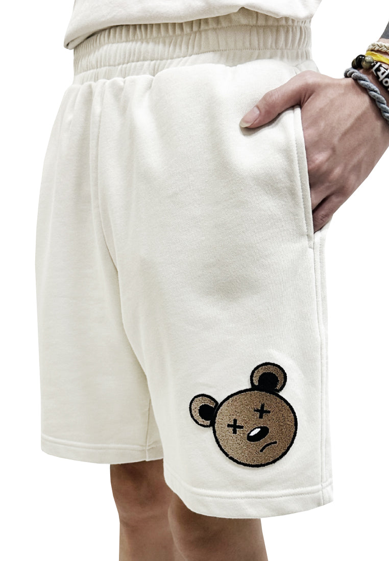 EMBROIDERED GRADIENT TUFTING BEAR HEAD PANTS (CREAM)