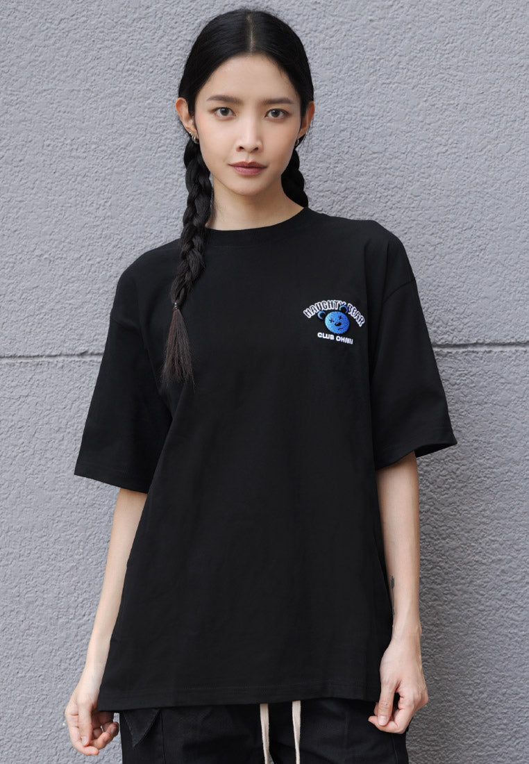 OVERSIZED GRADIENT TUFTING BEAR COTTON JERSEY TSHIRT