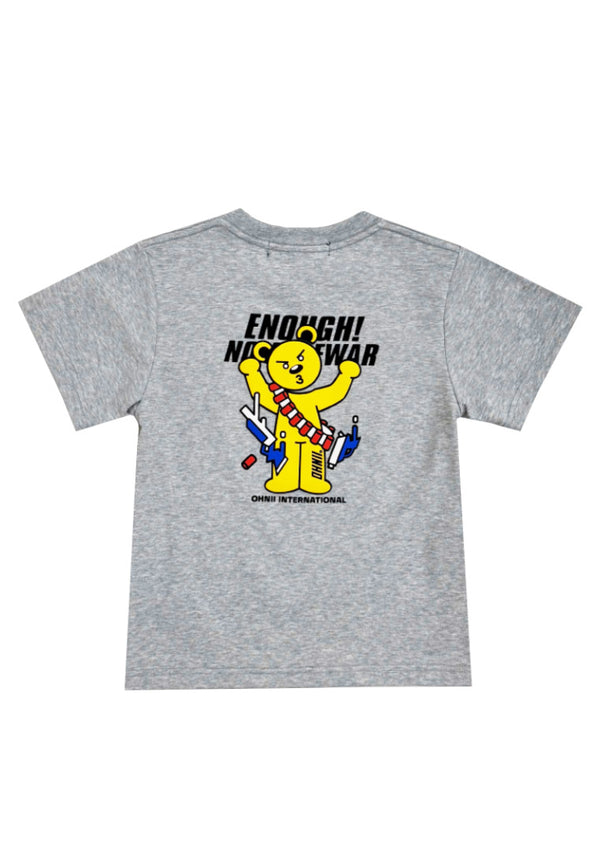 KIDS: STOP WAR BEAR (GREY) JERSEY TSHIRT