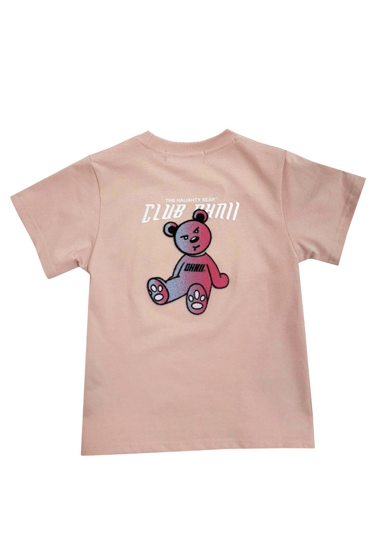 KIDS: GRADIENT SITTING BEAR (PINK) JERSEY TSHIRT