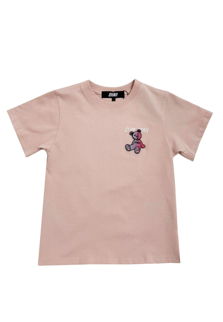 KIDS: GRADIENT SITTING BEAR (PINK) JERSEY TSHIRT