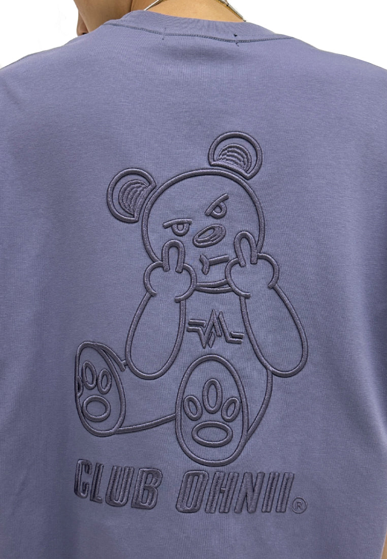 OVERSIZED EMBROIDERED MF BEAR BACK(ASH PURPLE) COTTON JERSEY TSHIRT