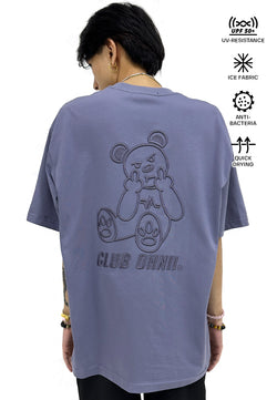 OVERSIZED EMBROIDERED MF BEAR BACK(ASH PURPLE) COTTON JERSEY TSHIRT