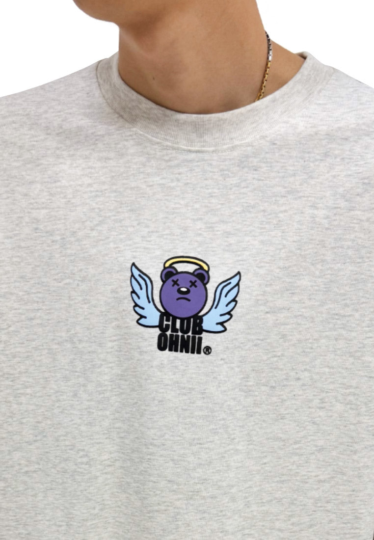 OVERSIZED PEACE ANGEL BEAR (GREY) COTTON JERSEY TSHIRT