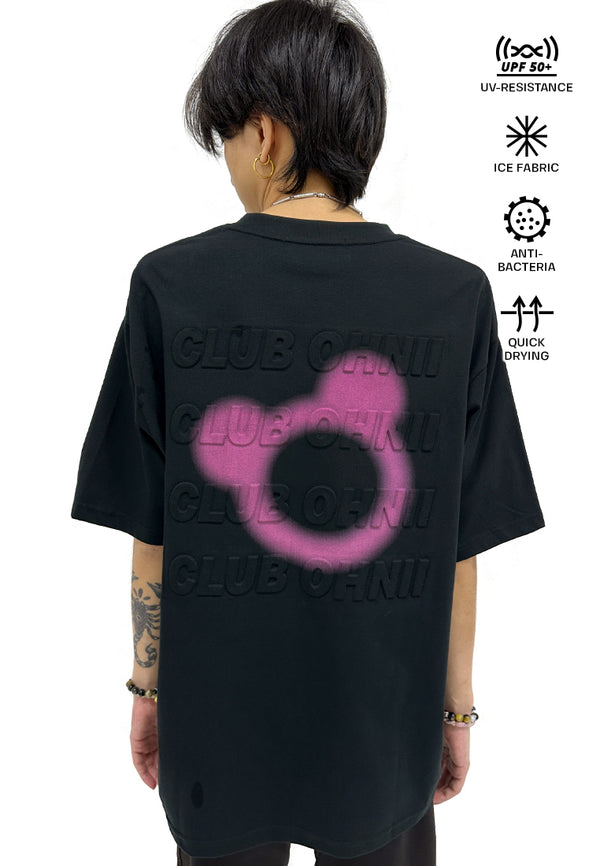 OVERSIZED 3D REPETITION (BLACK PINK) BEAR COTTON JERSEY TSHIRT