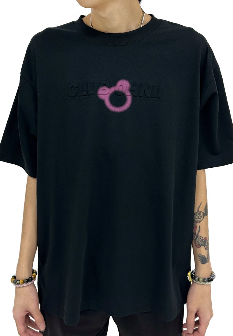 OVERSIZED 3D REPETITION (BLACK PINK) BEAR COTTON JERSEY TSHIRT