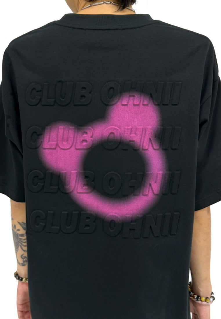 OVERSIZED 3D REPETITION (BLACK PINK) BEAR COTTON JERSEY TSHIRT