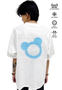 OVERSIZED 3D REPETITION (WHITE) BEAR COTTON JERSEY TSHIRT