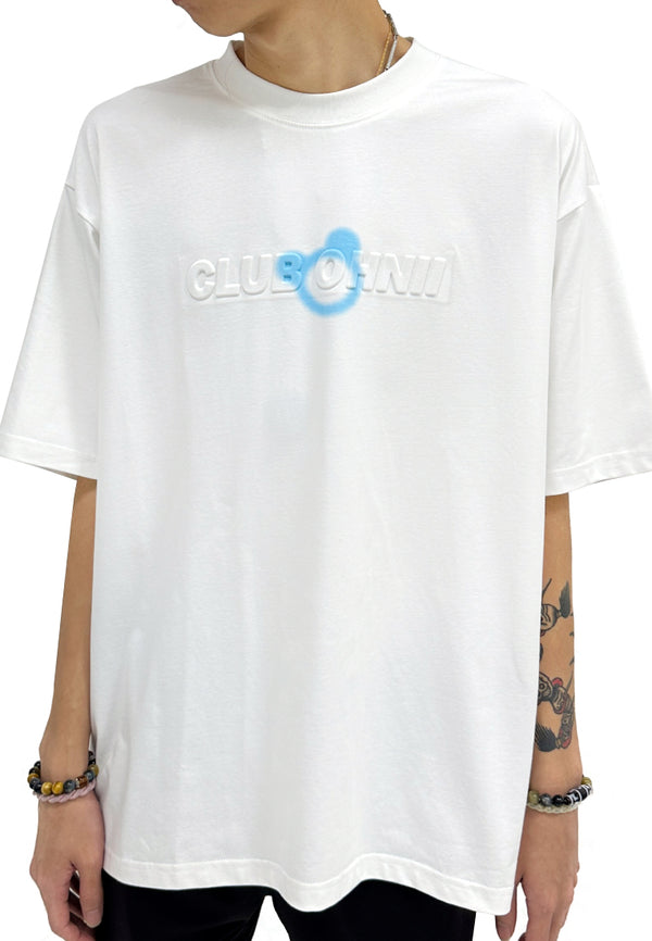 OVERSIZED 3D REPETITION (WHITE) BEAR COTTON JERSEY TSHIRT