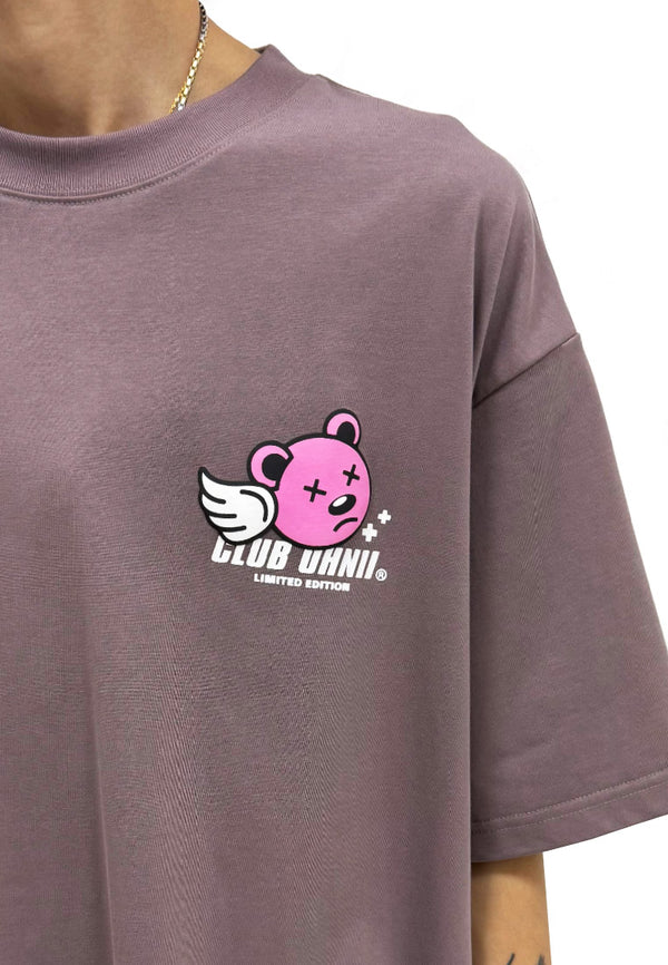 OVERSIZED EARTH SAVING BEAR (PURPLE) COTTON JERSEY TSHIRT