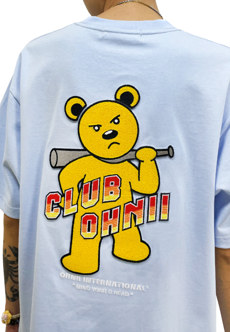 OVERSIZED 1 BY 1 HAUGHTY BEAR (BABY BLUE) COTTON JERSEY TSHIRT