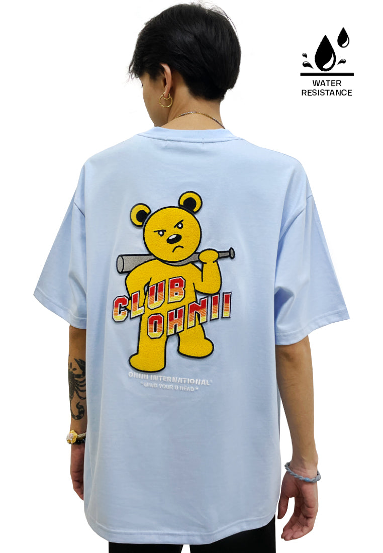 OVERSIZED 1 BY 1 HAUGHTY BEAR (BABY BLUE) COTTON JERSEY TSHIRT