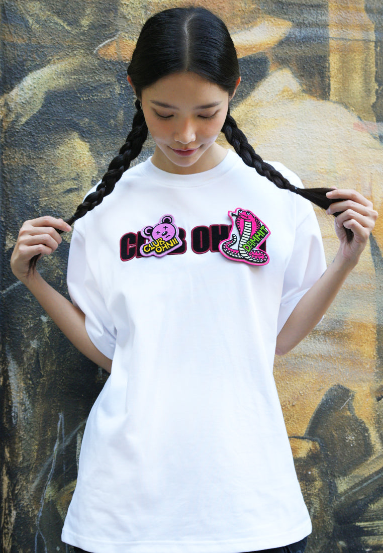 CNY EXCLUSIVE: CNY DIY SNAKE HAUGHTY BEAR (WHITE) COTTON JERSEY TSHIRT