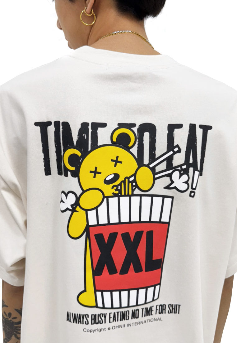 OVERSIZED TIME TO EAT BEAR V2(CREAM) COTTON JERSEY TSHIRT