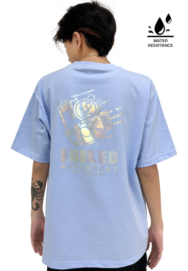 OVERSIZED WATER RESISTANCE FAILED ASTRONAUT BEAR (BABY BLUE) COTTON JERSEY TSHIRT
